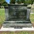 marsh green granite modern upright headstone with columns gravestone