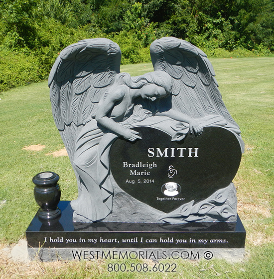 smith headstone black granite hand carved angel custom headstone monument