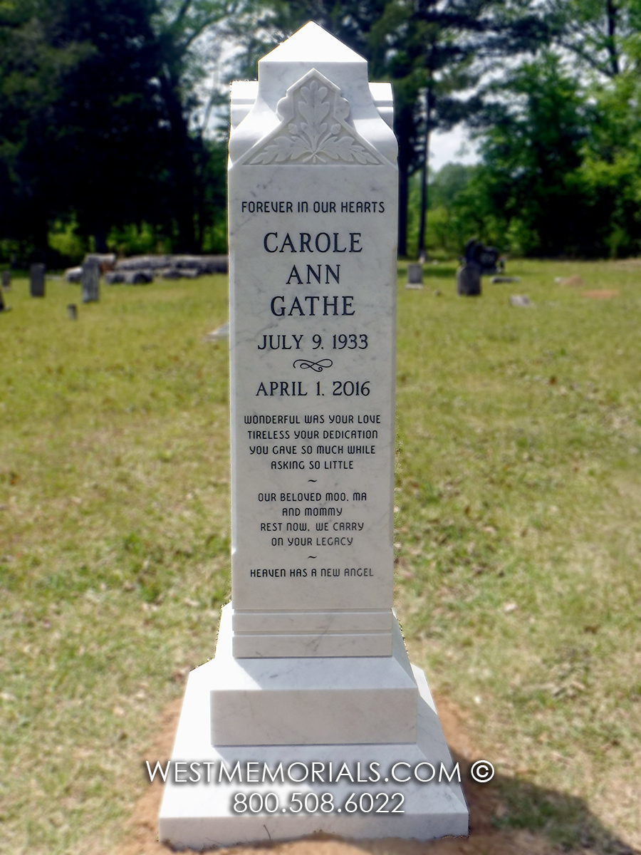 gathe marble upright grave monument