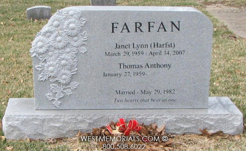farfan flowers daisy gray double headstones