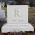 richards gray granite simple custom headstone with monogram