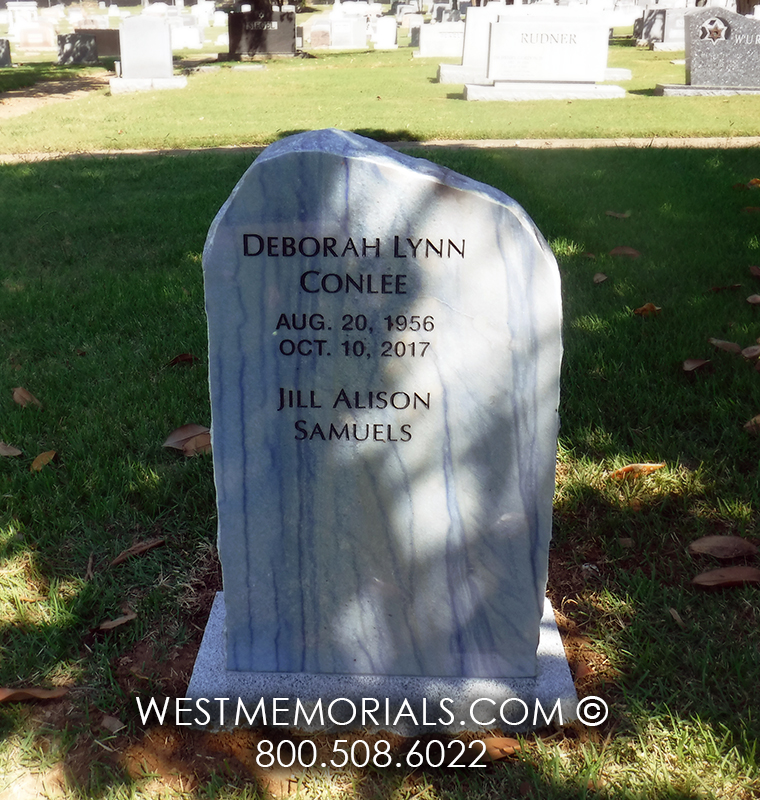 conlee blue rough stone headstone