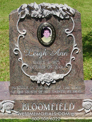 bloomfield floral custom gravestone headstone