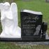 debooher black granite white marble angel rose praying custom headstone monument