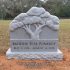 pomeroy white granite headstone with tree