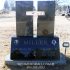 granite cross ceramic etchings Methodist religious custom headstone