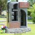 tourneau bahama blue india red brick granite custom headstone monument for child