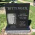 bittenger black granite rectangle tombstone gravestone with etching