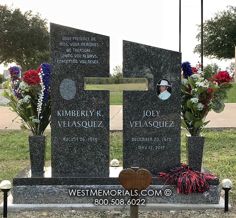 velasquez cross cowboy headstone monument for grave