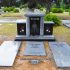 walker family headstone with columns and roses