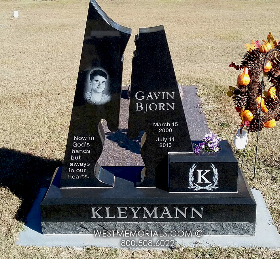 bjorn black granite guitar bass negative headstone gravestone