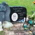 collins angel black granite infant portrait baby headstone gravestone