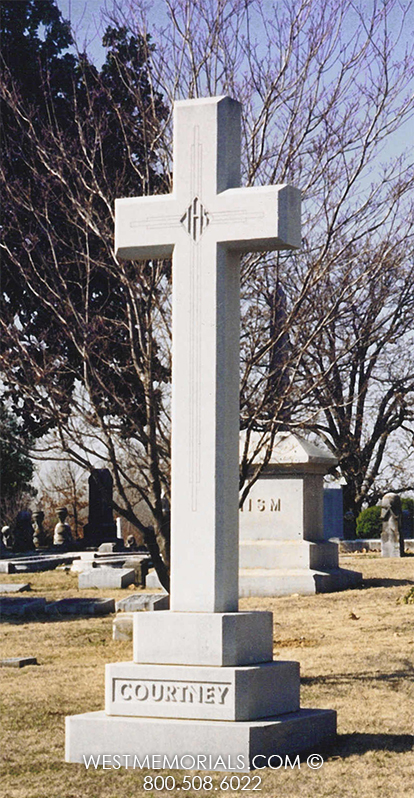 courtney gray granite tall religious cross custom monument headstone