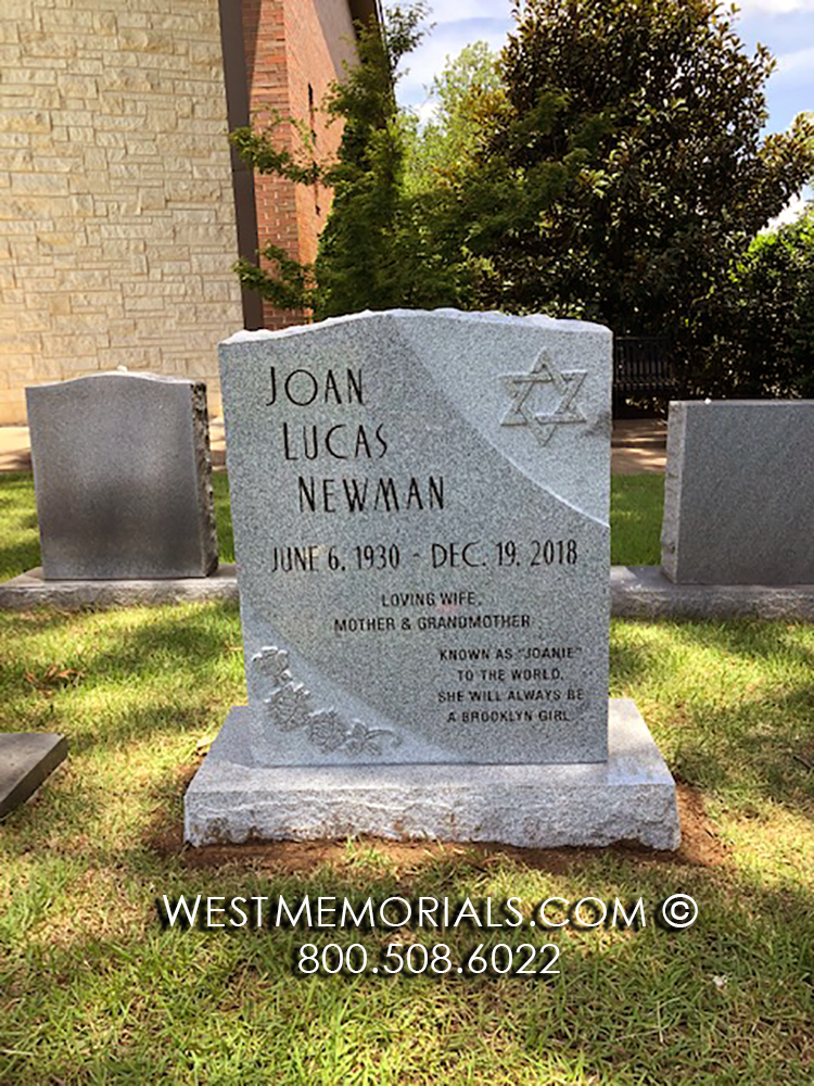 newman jewish memorial headstone
