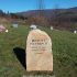 fauerbach yellow rust granite headstone rough rock natural companion gravestone