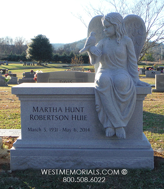 huie gray granite angel child custom headstone tombstone