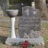 mecum blue swirl granite bird bath hummingbird tombstone gravestone