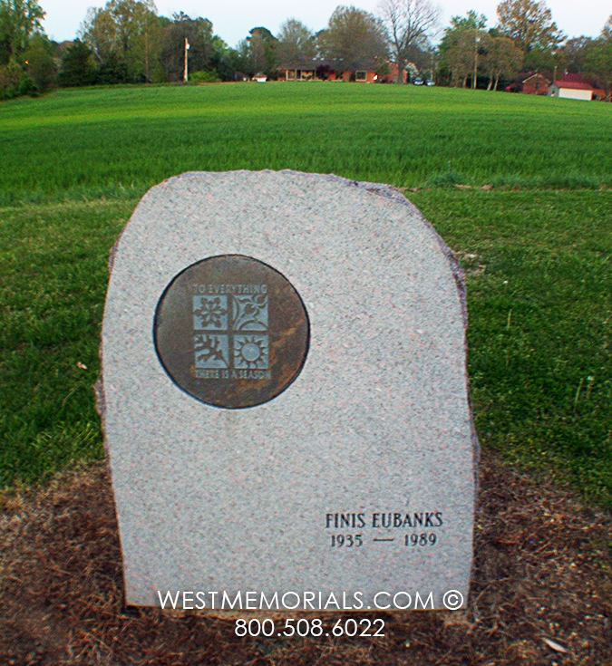 eubanks gray boulder headstone with seasons