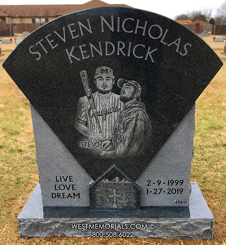 kendrick baseball upright unique headstone monument