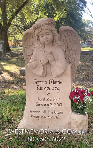 richbourg angel praying headstone