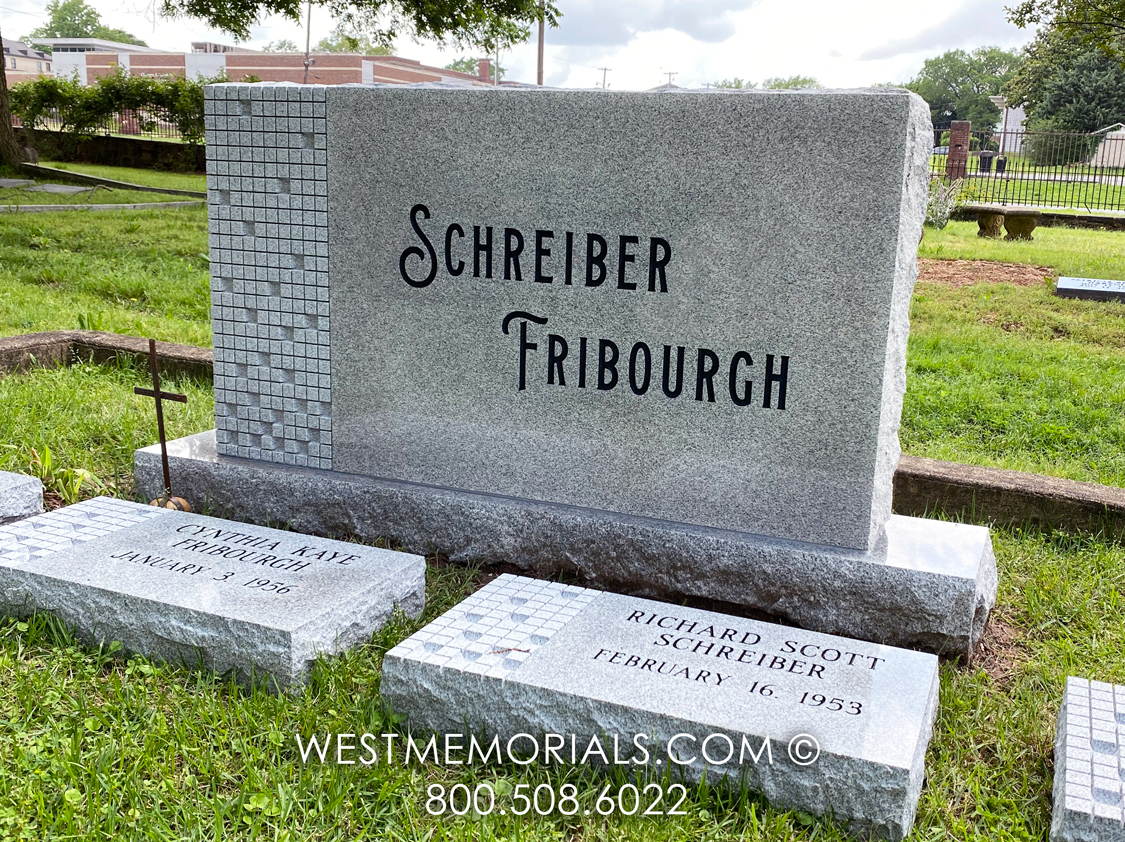 schreiber upright granite headstone